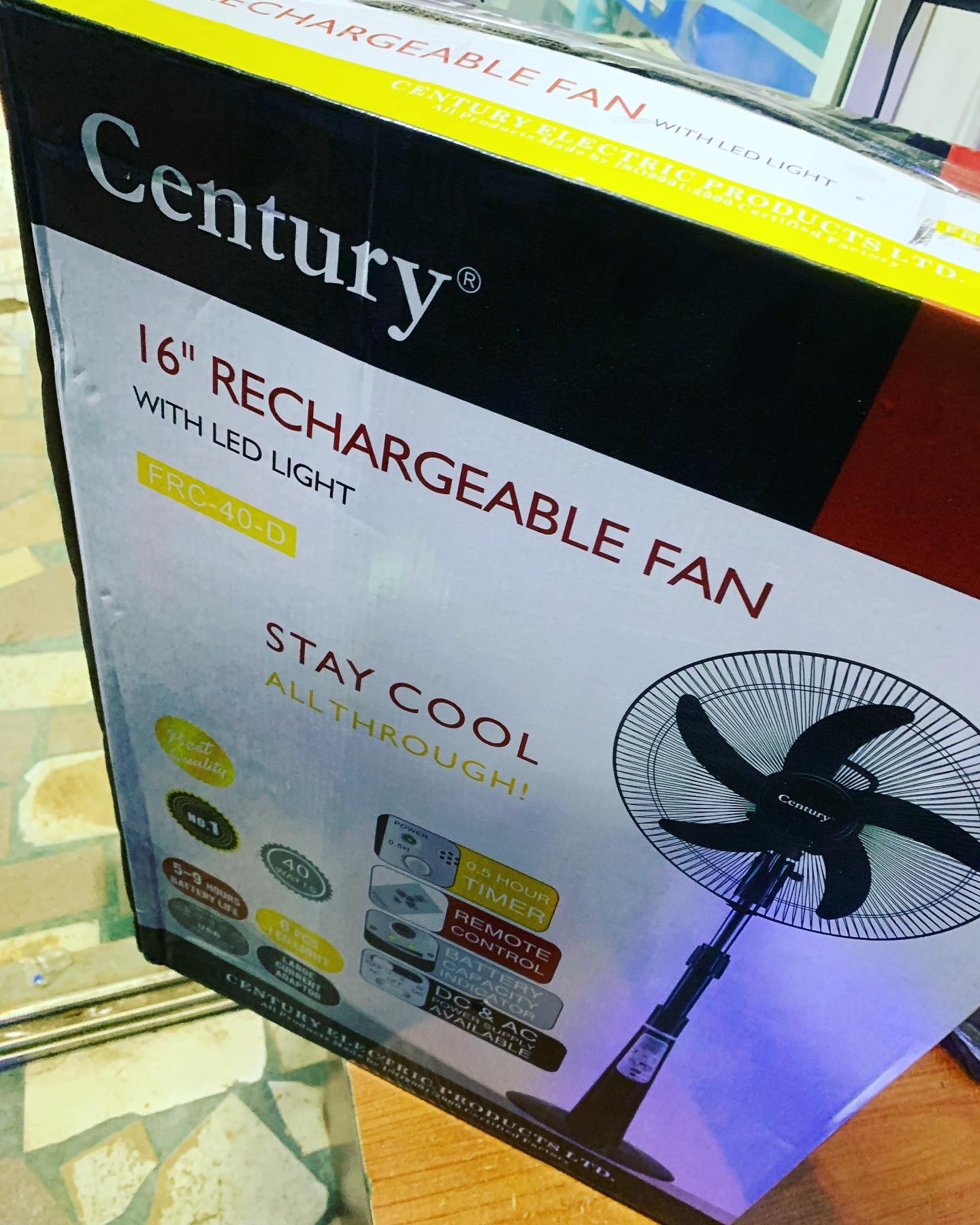 Century Rechargeable Fan Jaro Marketplace