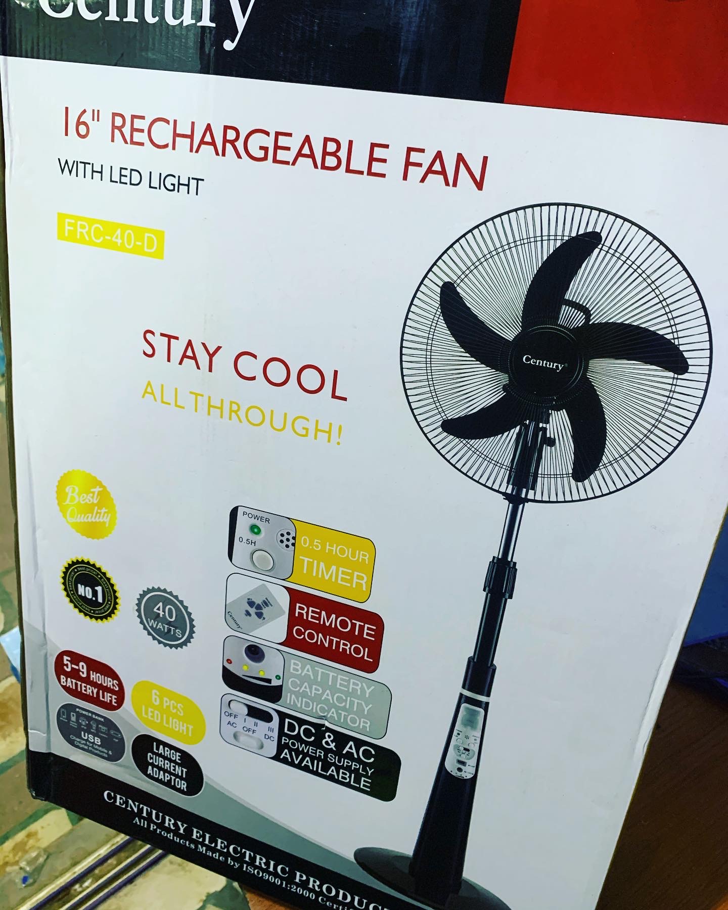 Century Rechargeable Fan Jaro Marketplace